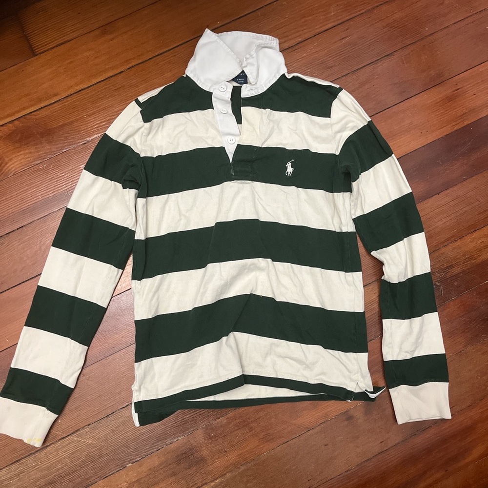 ralph lauren striped jersey rugby shirt